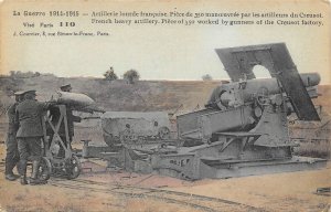 French Heavy Artillery Gun Battery World War I postcard