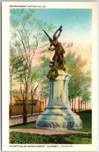 VINTAGE POSTCARD THE MONTCALM MONUMENT AT QUEBEC CITY QUEBEC c. 1920s