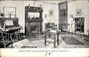 Chatham Virginia Episcopal Institute Drawing Room Vintage Postcard