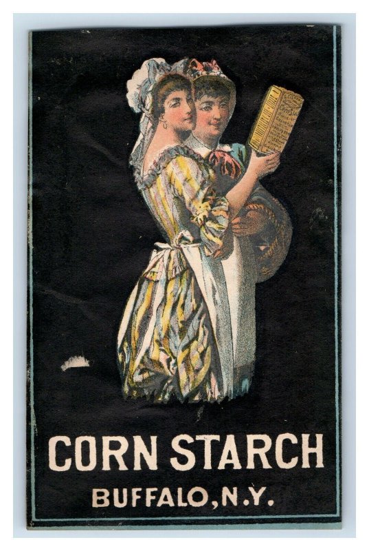 1870s Victorian Cornstarch Label Scrap Lovely Ladies P146