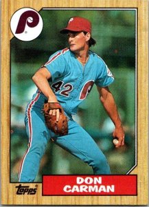 1987 Topps Baseball Card Don Carman Philadelphia Phillies sk3468