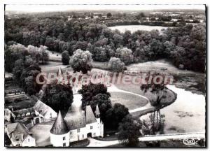 Postcard Modern Tuffe Sarthe castle aerial view Cheronne