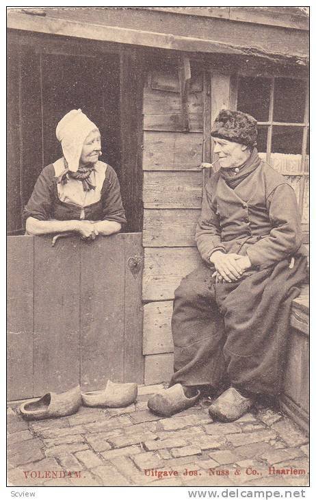 Old Man & Woman, Volendam (North Holland), Netherlands, 1900-1910s