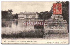 Rambouillet Old Postcard The Sphinx and the castle