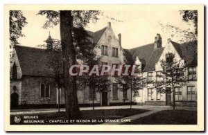 Old Postcard Bruges Beguinage Chapel and home of the great lady