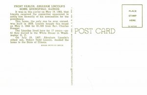 Postcard HOUSE SCENE Springfield Illinois IL AS0712