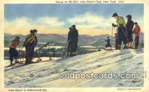 Linen, Ski Hill, Lake Placid, NY USA Skiing 1942 postal used 1942