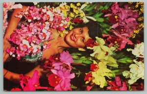 Hawaii~Island Beauty Surrounded By Orchids~Standard Chrome Postcard