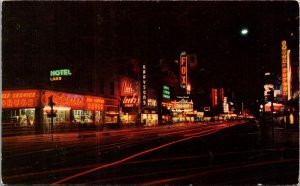 Postcard K Street Night View of the Neon Lights in Sacramento, California