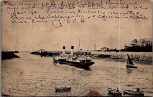1905 S.B. BOULOGNE S/MER SHIP LITHOGRAPHIC POSTCARD 29-103