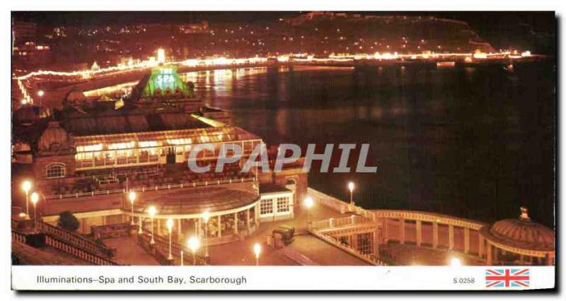 Postcard Modern Illuminations Spa and Scarborough South Bay