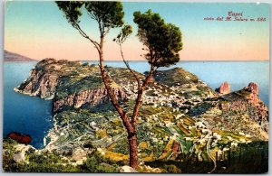 Capri Visto Dal M. Solaro Italy Panoramic View Of The Island Postcard