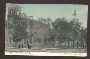 PERU INDIANA CENTRAL SCHOOL BUILDING VINTAGE POSTCARD 1908