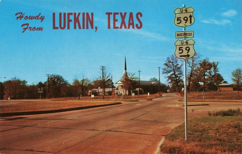 Postcard US Highway 39 Entering Lufkin Texas