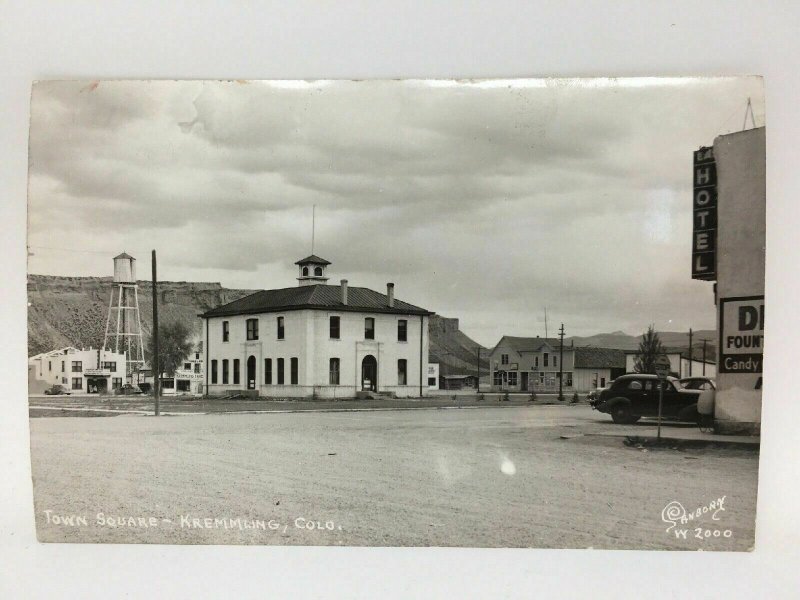 Kremmling CO RPPC Postcard Town Square Real Photo Sanborn