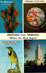 Greetinhs From Nebraska Where The West Begins Split View