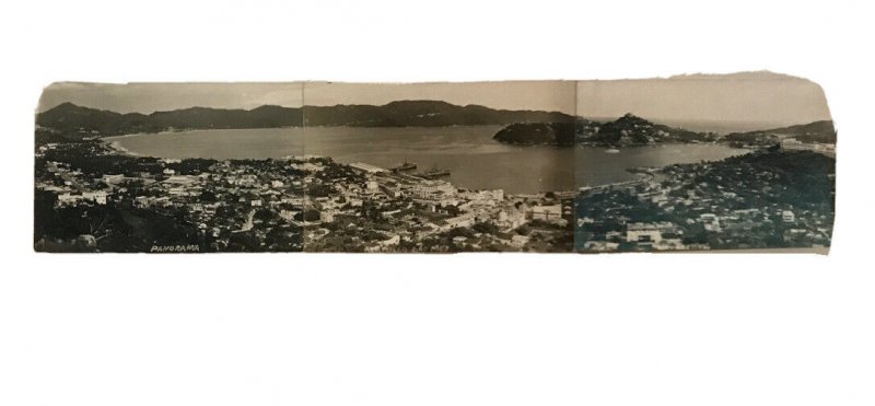 Vintage Tarjeta Postal Vista de Noche Acapulco Mexico  Tri -Postcard RPPC