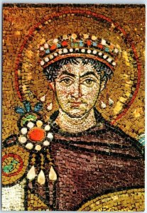 M-78416 The Emperor Giustiniano Mosaic of the VI century St Vitale Temple Italy