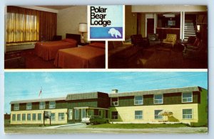 Moosonee Ontario Canada Postcard Polar Bear Lodge 1972 Posted Multiview