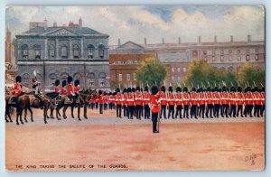 London England Postcard King Taking Salute of the Guards c1910 Oilette Tuck Art