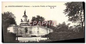 Old Postcard Chatellerault The Public Garden and Monument