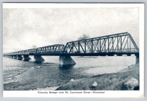 Victoria Bridge Over St Lawrence River, Montreal, Quebec, Vintage Postcard