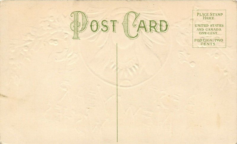 NEW YEAR WISHES 1910 Embossed Postcard  by Arthur Horwitz 