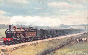 France Paris Calais Express Northern Railway Steam Train postcard C325