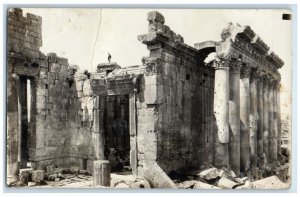 1932 Temple Of Jupiter Ruins Baalbeck Damascus Lebanon RPPC Photo Postcard