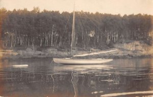 Portland Maine Sailboat Real Photo Vintage Postcard AA45162