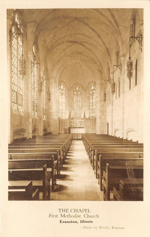 Evanston Illinois~First Methodist Church The Chapel Sanctuary~1944 RPPC