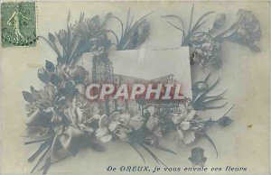 Old Postcard From Dreux I send you these flowers