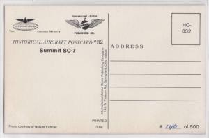 Summit Airlines SC-7 Aircraft On Tarmac Box Plane Aircraft Aviation Postcard