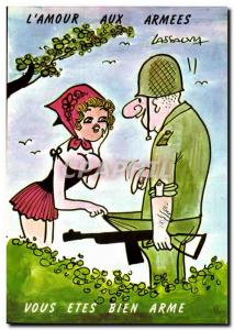 Postcard Modern Humor L & # 39amour weapons You are good weapon (militaria) L...