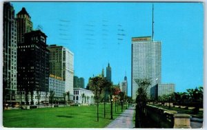 M-55420 Michigan Avenue North Showing Prudential Building And Library Chicago IL
