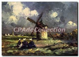 Modern Postcard Van Pointe du Finistere Old Mill Cleden Cap Sizun