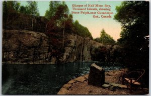 Glimpse Of Half Moon Bay Thousand Islands Stone Pulpit Ontario Canada Postcard