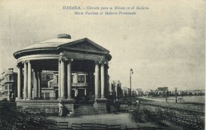 cuba, HAVANA, Glorieta para la Música en el Malecón, Bandstand (1910s) Postcard