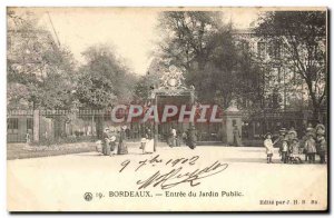 Old Postcard Bordeaux Public Garden Children's Entrance