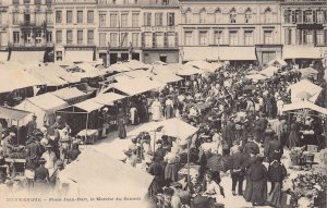 DUNKERQUE FRANCE~PLACE JEAN BART-le MARCHE du SAMEDI~1900s PHOTO POSTCARD