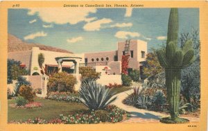 Arizona Phoenix Camelback Inn Lollesgard Teich linen Postcard 22-9325