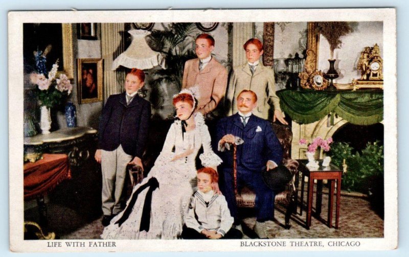 CHICAGO, IL ~ LILLIAN GISH  Life With Father at BLACKSTONE THEATRE Postcard