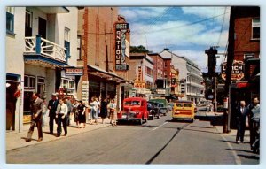 STE. ANNE de BEAUPRE, Canada ~ ROYAL STREET Scene WOODY c1950s Cars Postcard