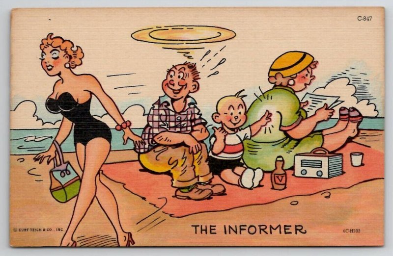 The Informer Taps Mom As Dad Eyes Up Sexy Woman Postcard M29