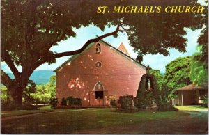 Postcard Hawaii Kailua - St. Michael's Church, Oldest Catholic Church