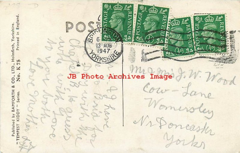 313103-Black Americana, Bamforth No K 75, Signed Tempest, Child Eating Melon