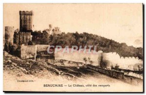 Old Postcard Beaucaire the side walls of Chateau