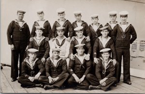 HMS Canada Royal Navy Sailors Battleship Unused RPPC Postcard E80