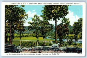 Noel Missouri Postcard Scenic View Overlooking Indian Creek Valley Lanagan c1940