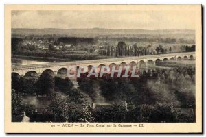 Old Postcard Agen Canal Bridge over the Garonne